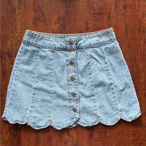 Forever 21 Light Blue Denim Skater Skirt